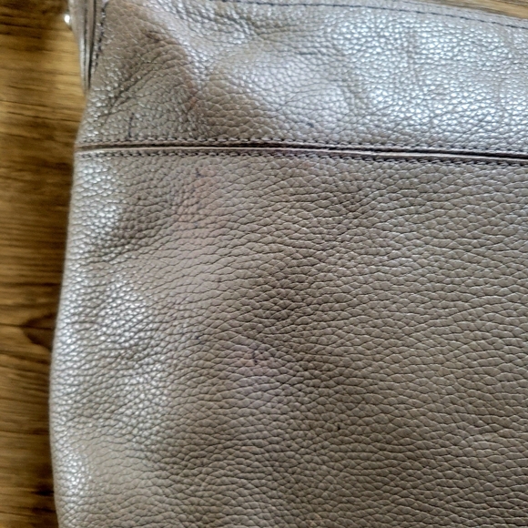 Coach Neutral Gray Pebble Leather Shoulder Bag - Picture 6 of 10